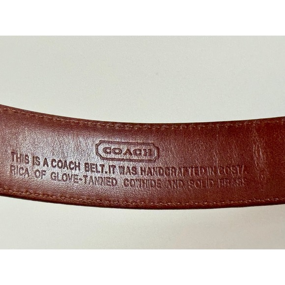 Men's Coach #7600 Belt Brown Leather Glove Tanned Cowhide Brass Buckle Size 40" - Picture 2 of 10